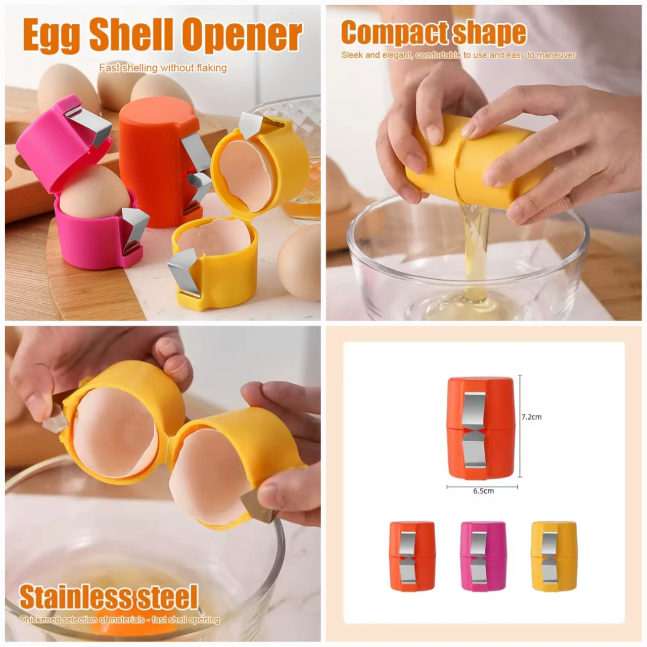 Egg Shell Opener, Quick Peel And Yolk Separator, Durable Kitchen Baking Essential With Easy Grip Egg Shell Opener, Quick Peel And Yolk Separator, Durable Kitchen Baking Essential With Easy Grip